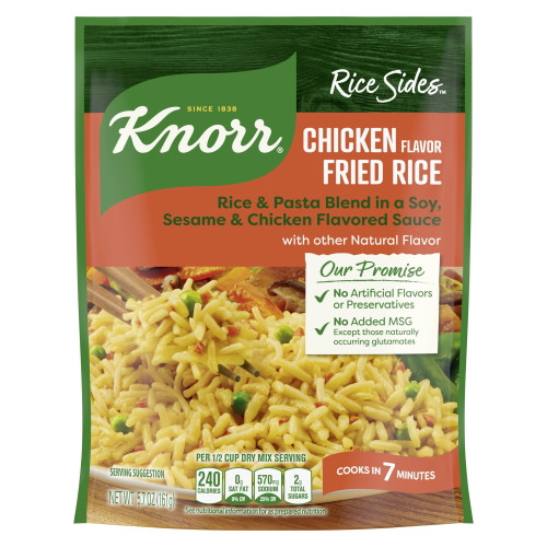 Knorr Rice Sides Chicken Fried Rice With Rice And Pasta Blend, Cooks In 7 Minutes, No Artificial Flavors, No Preservatives, No Added Msg 5.7 Oz