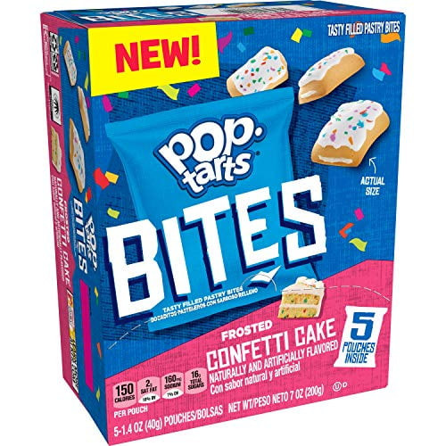 Pop-tarts Bites, Tasty Filled Pastry Bites, Frosted Confetti Cake, 7oz Box (pack Of 5, 25 Total)