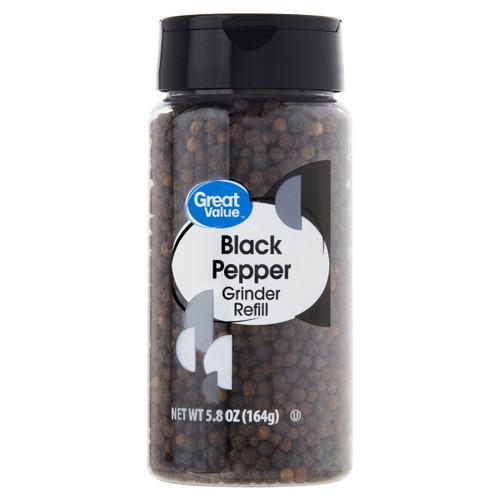 Great Value Grinder Refill Black Pepper, 5.8 Oz