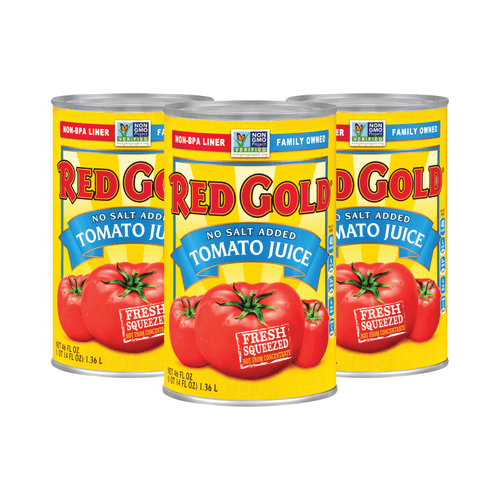 Red Gold Fresh Tomato Juice, No Salt Added, Kosher And Gluten Free, 46 Ounce Can, 3-pack