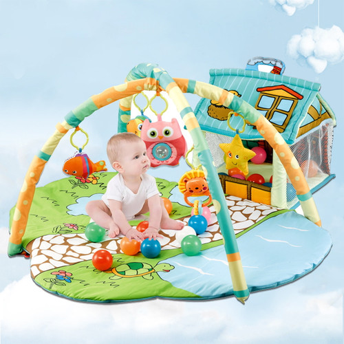 Wzcpcv 3 In 1 Baby Infant Activity Gym Play Mat W/hanging Toys,baby Activity Gym And Play Mat,baby Play Mat With Ball,washable Baby Gym Mat