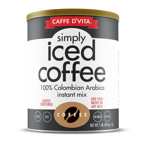 (6 Pack) Caffe D'vita Simply Iced Coffee - Coffee, 16 Oz Canister
