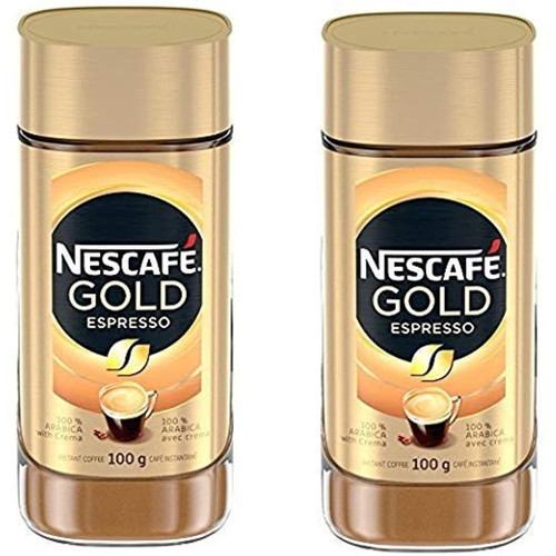 Nescafe Gold Espresso Instant Coffee, 100g/3.5oz, Jar (2 Pack), {imported From Canada}