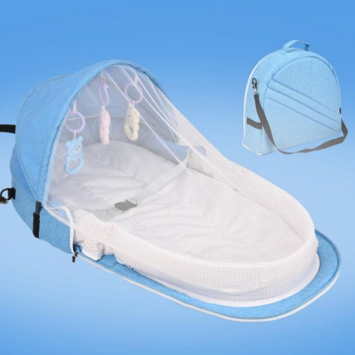 Balems Baby Bed With Baby Toy For Baby Foldable Baby Bed Travel Sun Protection Mosquito Net Breathable Infant Sleeping Basket