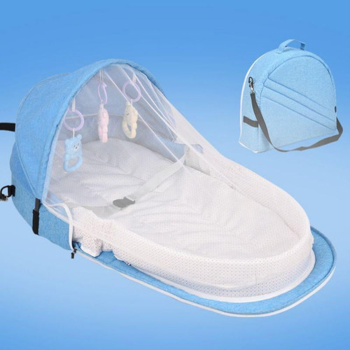 Portable Bassinet For Baby Foldable Baby Bed Travel Sun Protection Mosquito Net Breathable Infant Sleeping Basket As Diaper Bag And Changing Station With Toys