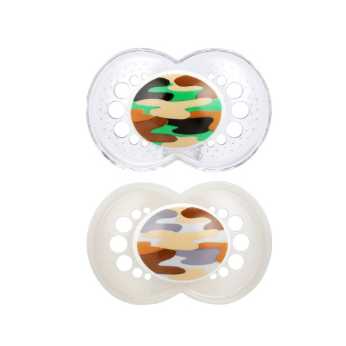 Mam Camo Pacifier, 16+ Months, Unisex, 2 Pack