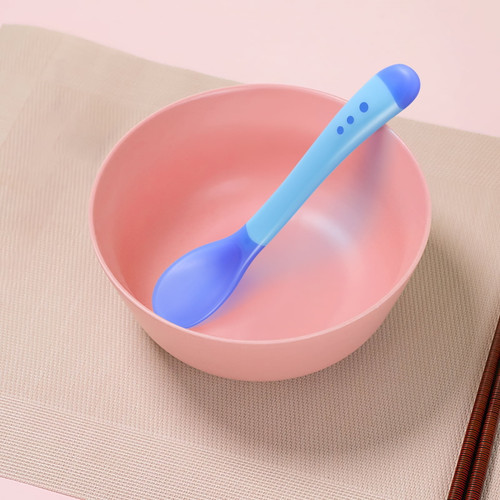 3pcs Small Toddlers Utensils Plastic Baby Spoons Infant Feeding Tool Heat Sensitive Kids Tableware