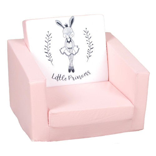 Delsit Toddler Chair & Kids Sofa - European Made Children's 2 In 1 Flip Open Foam Single Sofa, Toddler Fold Out Chair, Kids Couch, Comfy Flip Out Lounge (ballarina Bunny)