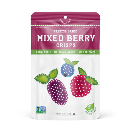 Nature's Turn Freeze-dried Fruit Snacks - Mixed Berry Crisps - Perfect For School Lunches Or An On-the-go Snack - No Sugar Added, Non Gmo, Gluten Free, Nothing Artificial (1.2oz) 6-pack