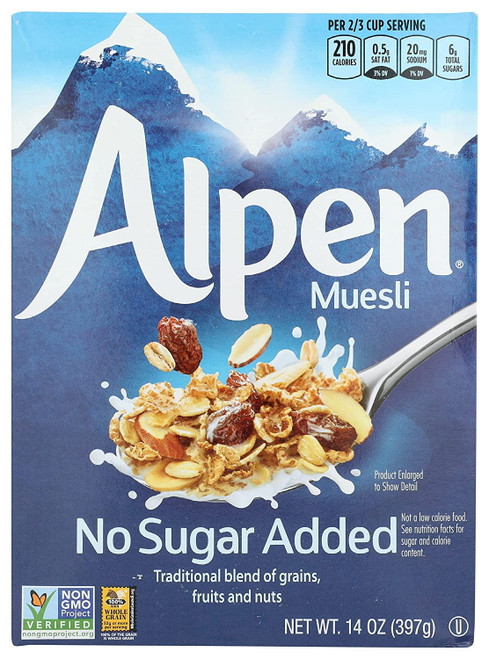 Alpen Swiss Style Muesli Cereal No Sugar Added 14 Oz Pack Of 2