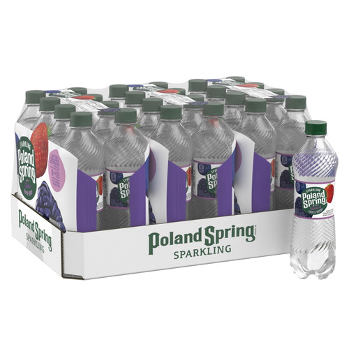 Poland Spring Sparkling Water, Triple Berry, 16.9 Oz. Bottles (24 Count)