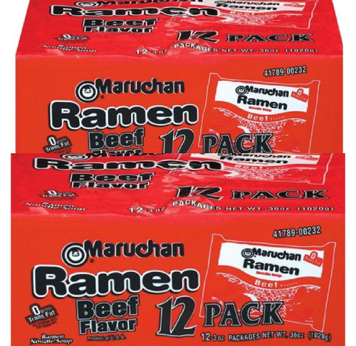 Maruchan Ramen Noodle Beef Flavor Soup, 3 Oz, 12 Count 2pk [ Bulk Saving]