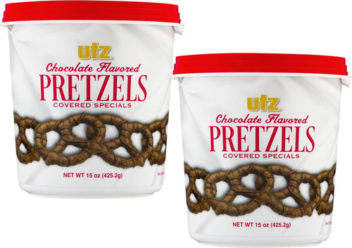 Utz Quality Foods Milk Chocolate Flavored Covered Pretzels- 15 Oz. Tubs 2-pack