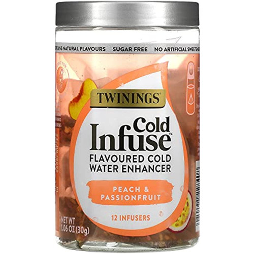 Twinings Cold Infuse Flavored Water Enhancer, Peach & Passionfruit, 12 Infusers (pack Of 1)