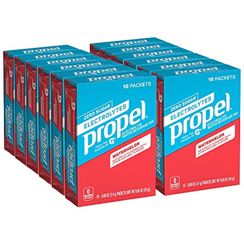Propel Powder Packets. Watermelon With Electrolytes, Vitamins And No Sugar, (120 Pack) (packaging May Vary)
