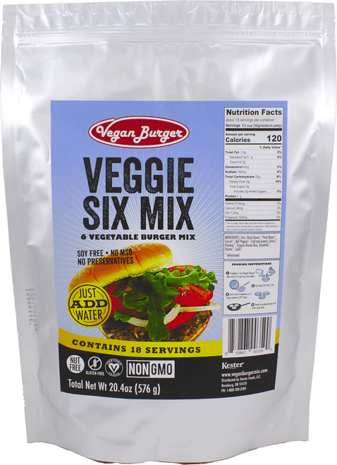 Vegan Burger (18 Serving Bag): Veggie Six Mix - Long Term Storage 10+ Years