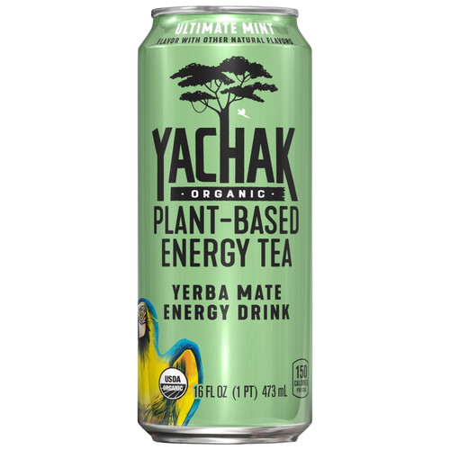 Yachak Yerba Mate Drink, Ultimate Mint, 16 Oz Cans, 12 Count