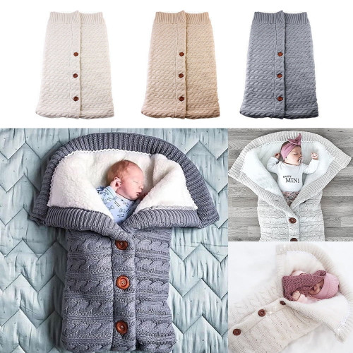 Cabina Home Unisex Infant Swaddlers Blankets Soft Thick Fleece Knit Baby Girls Boys Stroller Wraps