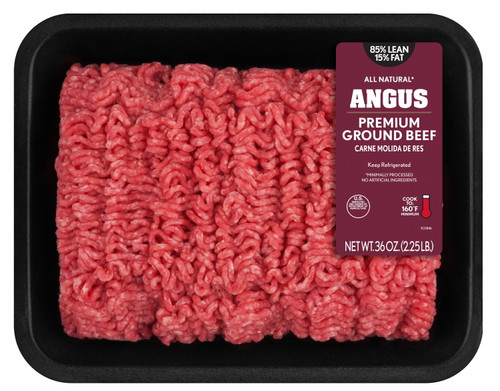 All Natural*, 85% Lean/15% Fat, Angus, Premium Ground Beef, Tray, 2.25lbs, (fresh)