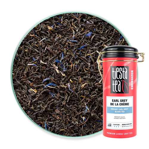 Tiesta Tea Earl Grey De La Creme, Creamy Earl Grey Loose Leaf Black Tea, 4 Oz