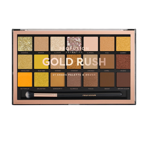 Profusion Cosmetics 21 Shade Eyeshadow Palette - Gold Rush