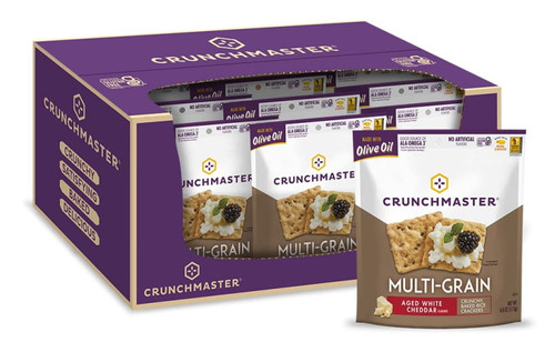 Crunchmaster Multi-grain Crackers, Aged White Cheddar, 4 Ounce (pack Of 12)