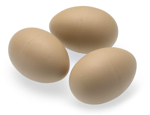 Set Of 3 Pretend Chicken Eggs To Encourage Hens To Lay, Brood Or Prevent Them From Pecking Their Eggs.