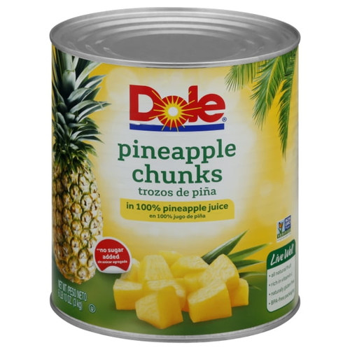 Dole Pineapple Chunks In 100% Pineapple Juice, 106 Oz Can