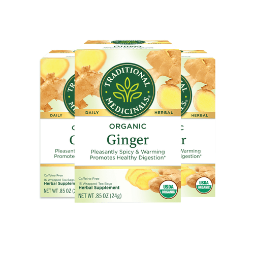 Traditional Medicinals Ginger Herbal Tea Bags Organic, 16 Ct (pack Of 3)