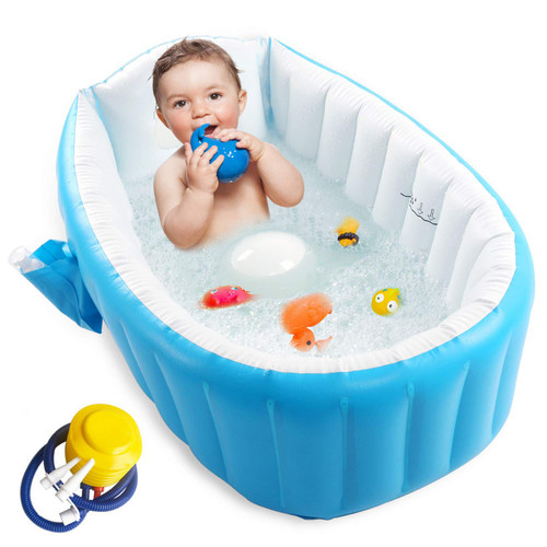 Baby Inflatable Bathtub, Portable Toddler Bathtub Baby Bath Tub Foldable Travel Tub With Air Pump For Newborn Baby Showe