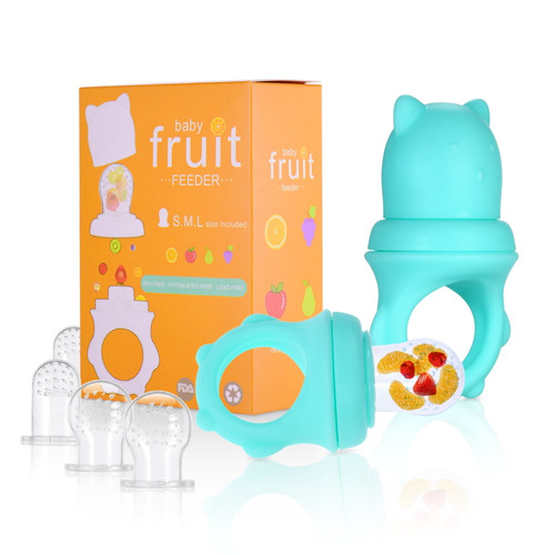 Walmeck Baby Food Feeder Fruit Feeder Pacifiers For Teething With S/m/l 3 Size Silicone Pacifiers For Infants, Pack Of 2pcs