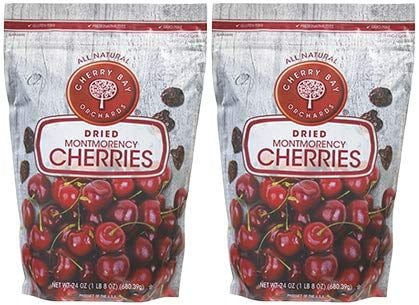 Cherry Bay Orchards - Dried Montmorency Tart Cherries - 100% Domestic, Natural, Kosher Certified, Gluten-free, And Gmo Free - Pack Of Two 24oz Bags (total 48oz, 3lb) - Packed In A Resealable Pouch