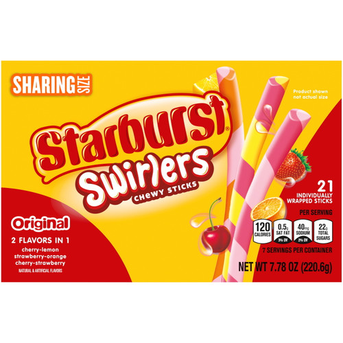 Starburst Swirlers Chewy Candy Sticks, 7.78 Oz 21ct
