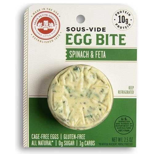 (12 Pack) Les Trois Petits Spinach And Feta Egg Bites, 2.5oz