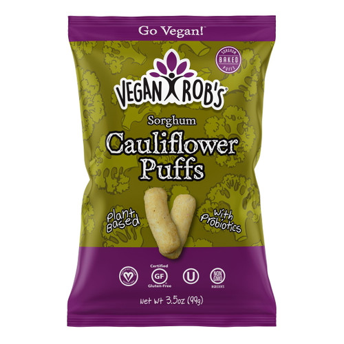 Vegan Rob's Probiotic Cauliflower Puffs Snack, 3.5 Oz.