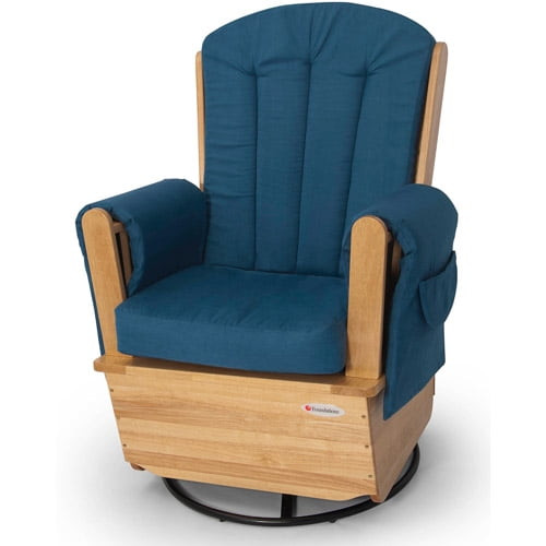 Foundations Saferocker Ss Swivel Glider Rocker, Natural/blue