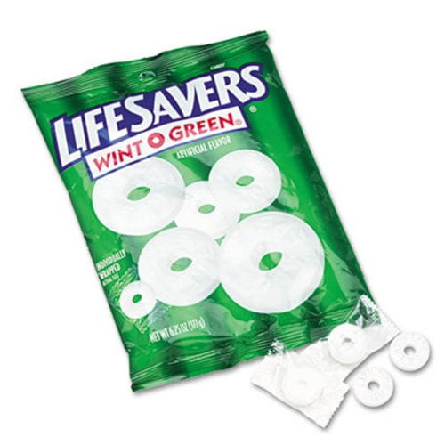New Lifesavers Hard Candy Mints, Wint-o-green, Individually Wrapped, Each , Each