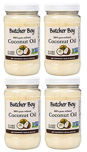 Butcher Boy Coconut Oil 100% Pure Refined 7.25 Fl Oz - 4 Pack