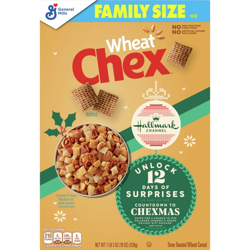 Wheat Chex Breakfast Cereal, Whole Grain, 19 Oz Box