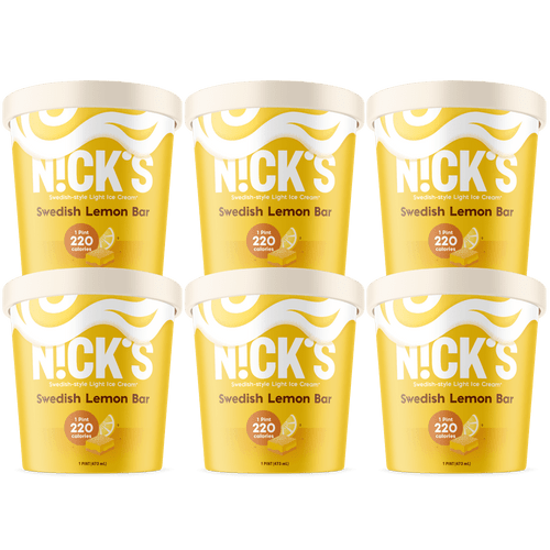 N!ck's Swedish-style Light Ice Cream, Swedish Lemon Bar, Pint (6 Count)