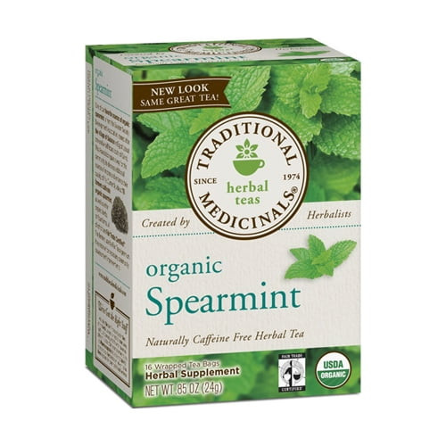 Traditional Medicinals Caffeine Free Organic Spearmint Herbal Tea Bags - 16 Ea, 3 Pack