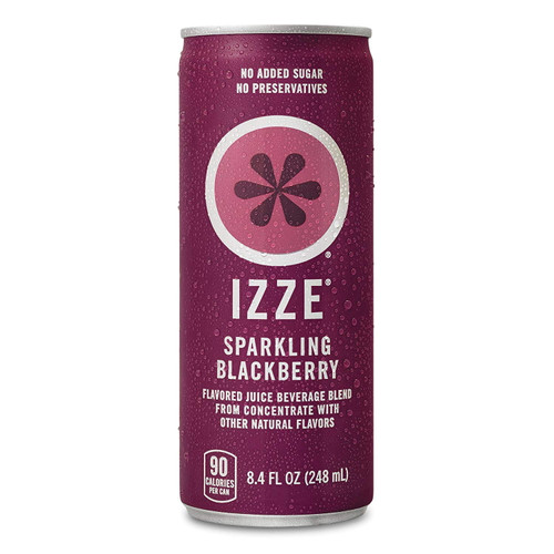 Izze Sparkling Juice, Blackberry, 8.4 Oz Cans, 24 Count