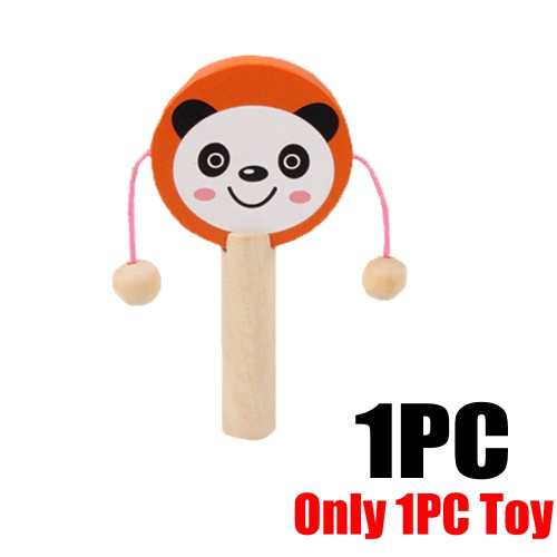1piece Wooden Cartoon Rattle Traditional Toddler Toy
