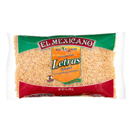 El Mexicano Enriched Macaroni Alphabet Pasta, 7 Oz