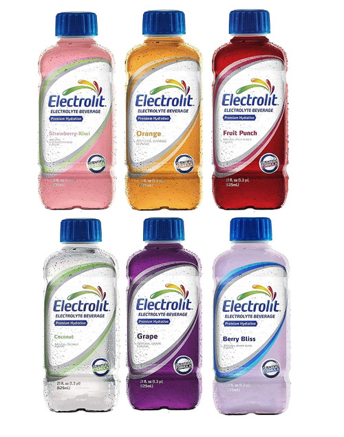 Electrolit - Premium Hydration Electrolyte Drink, Multi Flavor Variety, 21 Fl Oz (6 Flavor Variety, Pack Of 12) B-experts