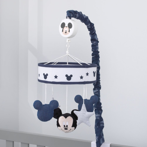 Disney Mickey Mouse Hello World Star/icon Nursery Crib Musical Mobile