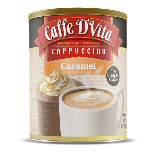 (6 Pack) Caffe D'vita Caramel Cappuccino, 6-16oz Canisters. Instant Powder Mix, Just Add Hot Water Or Any Type Of Milk. Brad Barry Company, Ltd.