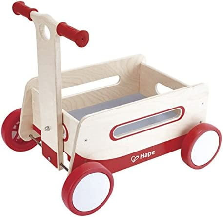 Wooden Wagon Push And Pull Toy| Baby Learning Walker With Wheels For Toddlers Age 1 Year Old And Up