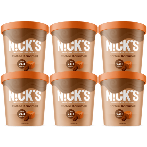 N!ck's Swedish-style Light Ice Cream, Coffee Karamell, Pint (6 Count)