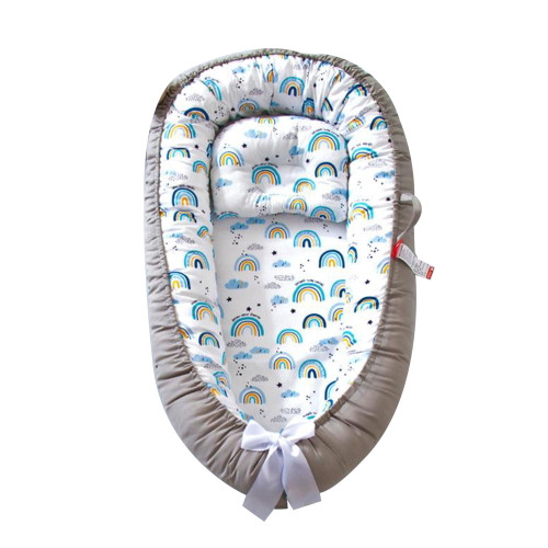 Blotona Baby Bed Foldable Washable Floral Print Baby Cot Infant Bassinet With Pillow For Boys Girls